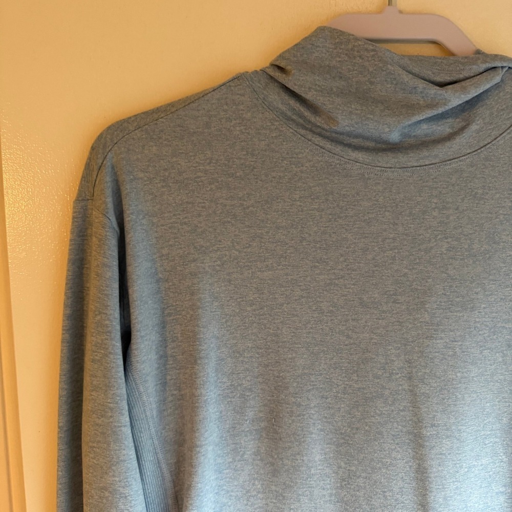 Athleta Uptempo Hoodie Sweatshirt Light Blue Long Sleeve Thumbholes XS TP - Picture 2 of 10